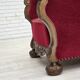 1960s, Danish relax chair, cherry-red furniture velour, oak wood.