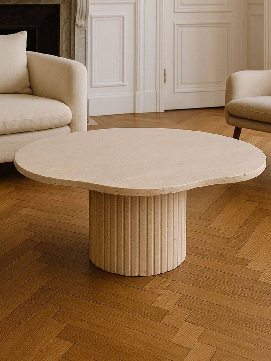 Table basse en travertin