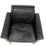 Scandinavian leather armchair, Sweden, 1960
