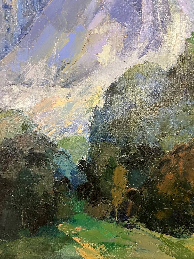 Tableau « Massif Alpin », Robert Barré, 1966, Huile sur toile