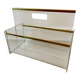80s Plexiglas and brass magazine rack
