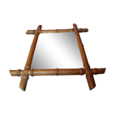 Old bamboo style wooden mirror decoration 40x46 vintage