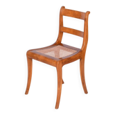 Biedermeier Chair in Cherry Tree & Rattan, Austria, 1830s