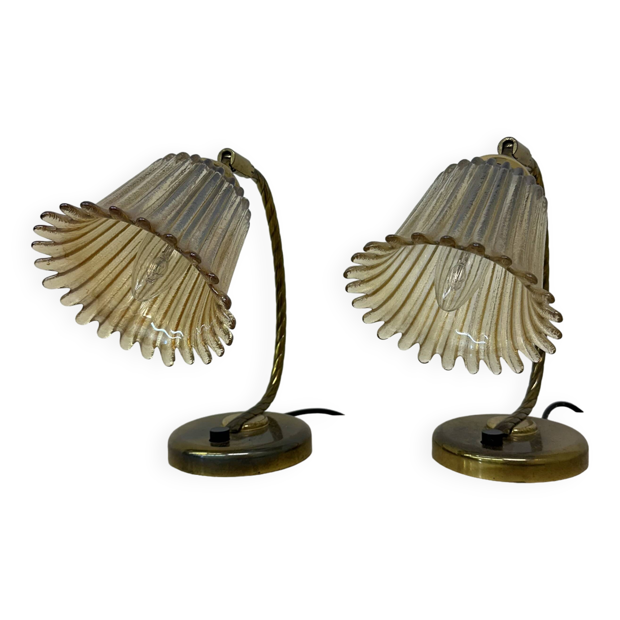 Lot de 2 lampes de table art déco, années 50