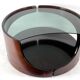 Mid-century modern wood round coffee table, italy 70s