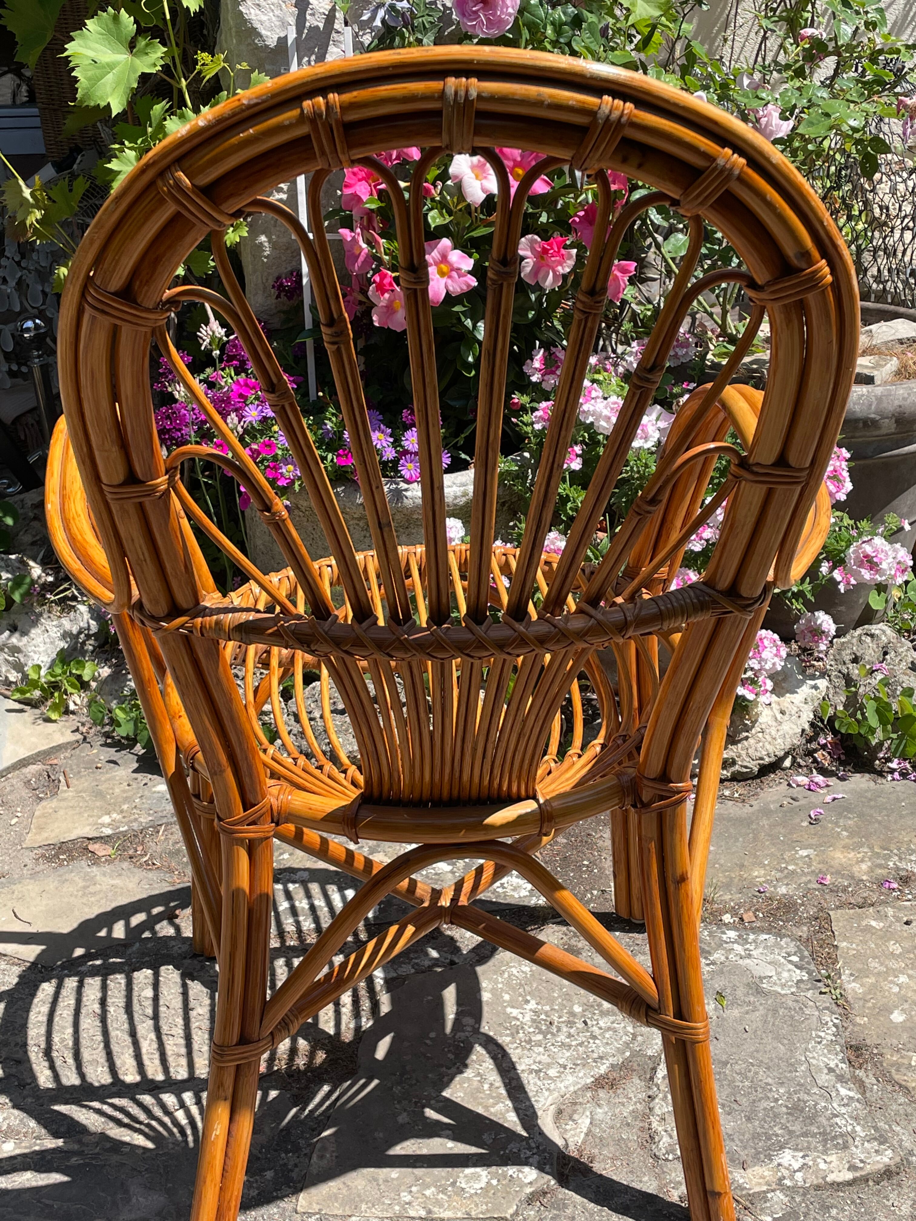 Vintage rattan armchair