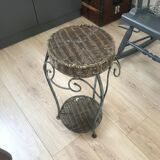 Tripod harness in wrought iron and wicker