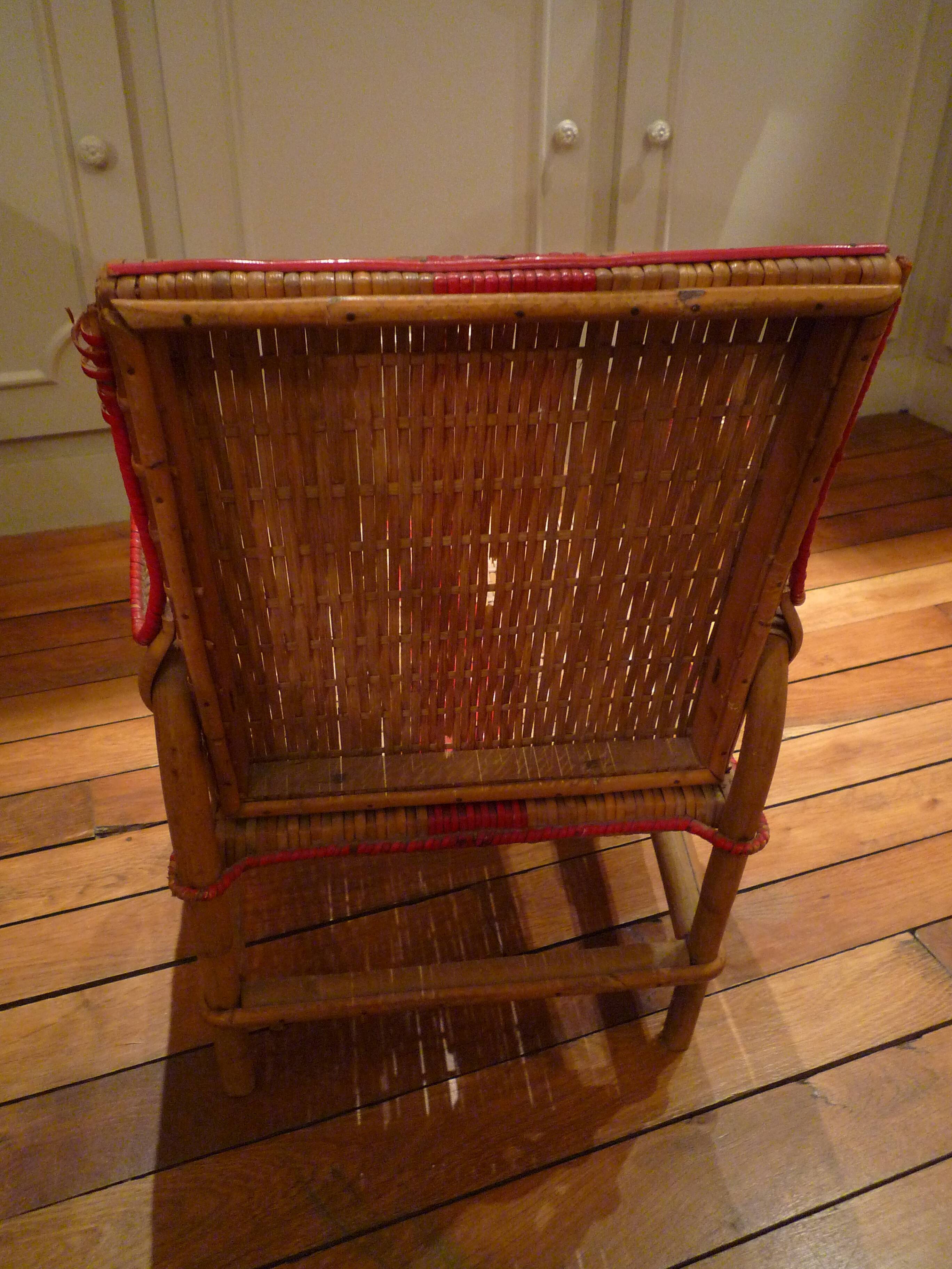 Small children's rattan armchair, vintage 60s