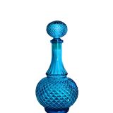 Bouteille en verre bleu belge vintage