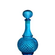 Bouteille en verre bleu belge vintage