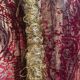 Coussin Rond Velours Rouge Et Or