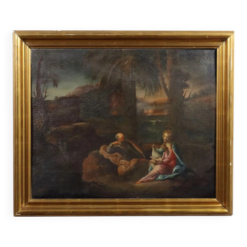 Rest during the Flight into Egypt, oil on canvas, 18th-19th century
