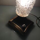 Structured tulip glass bedside lamp and laitone base / vintage 50-60s