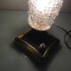 Lampe de chevet verre tulipe structuré et socle laiton / vintage années 50-60