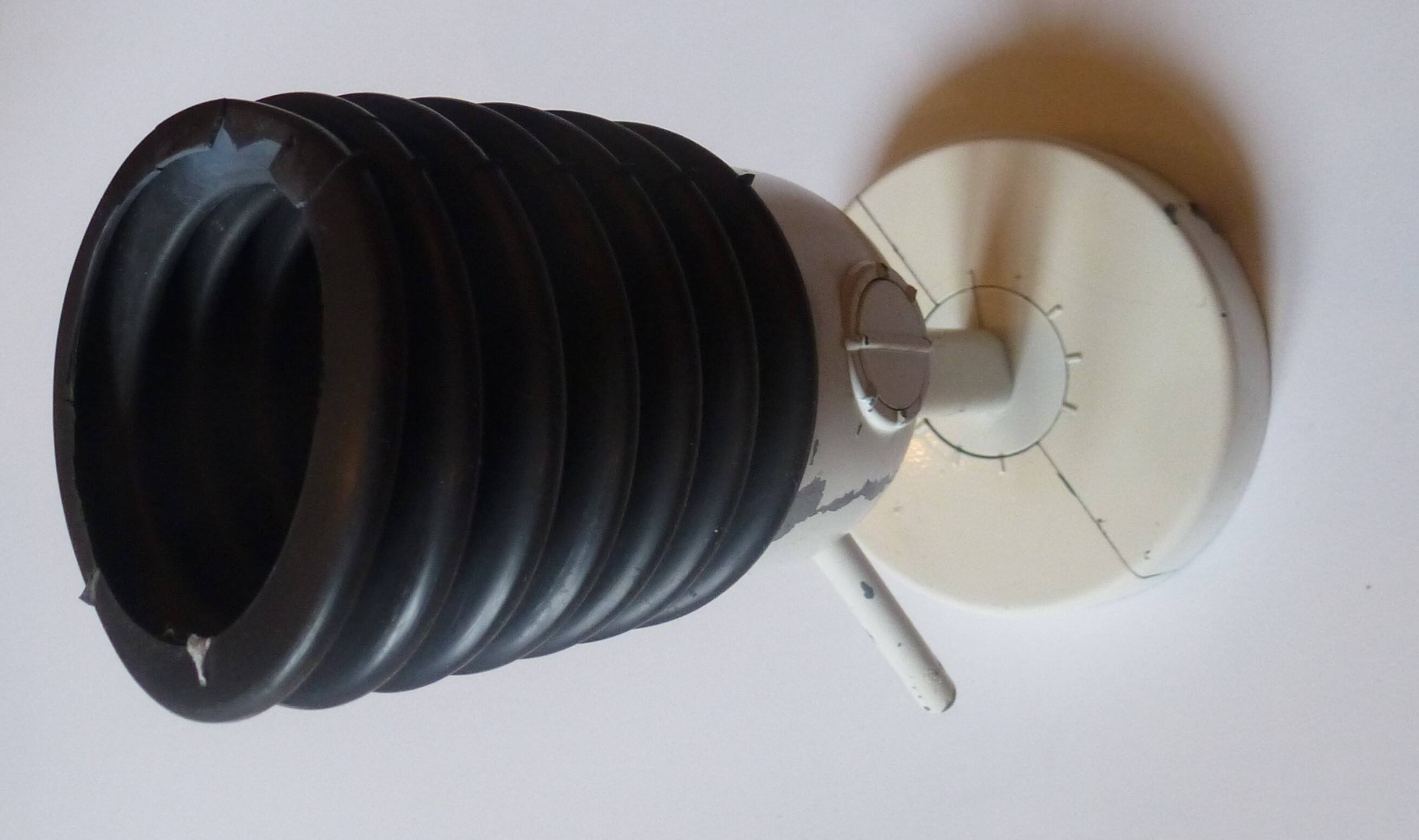 Vintage black bellows metal wall spot 1970