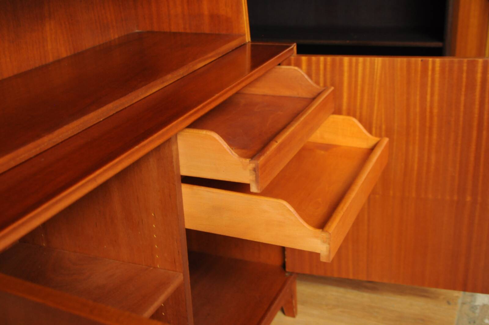 Bookcase/secretary with chair, 1960s set