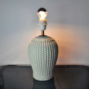 White ceramic "bamboo" lamp, Hollywood Regency, Italy, 1970