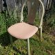 Antique baumann chair, argos model, green wood + light beige seat, 80
