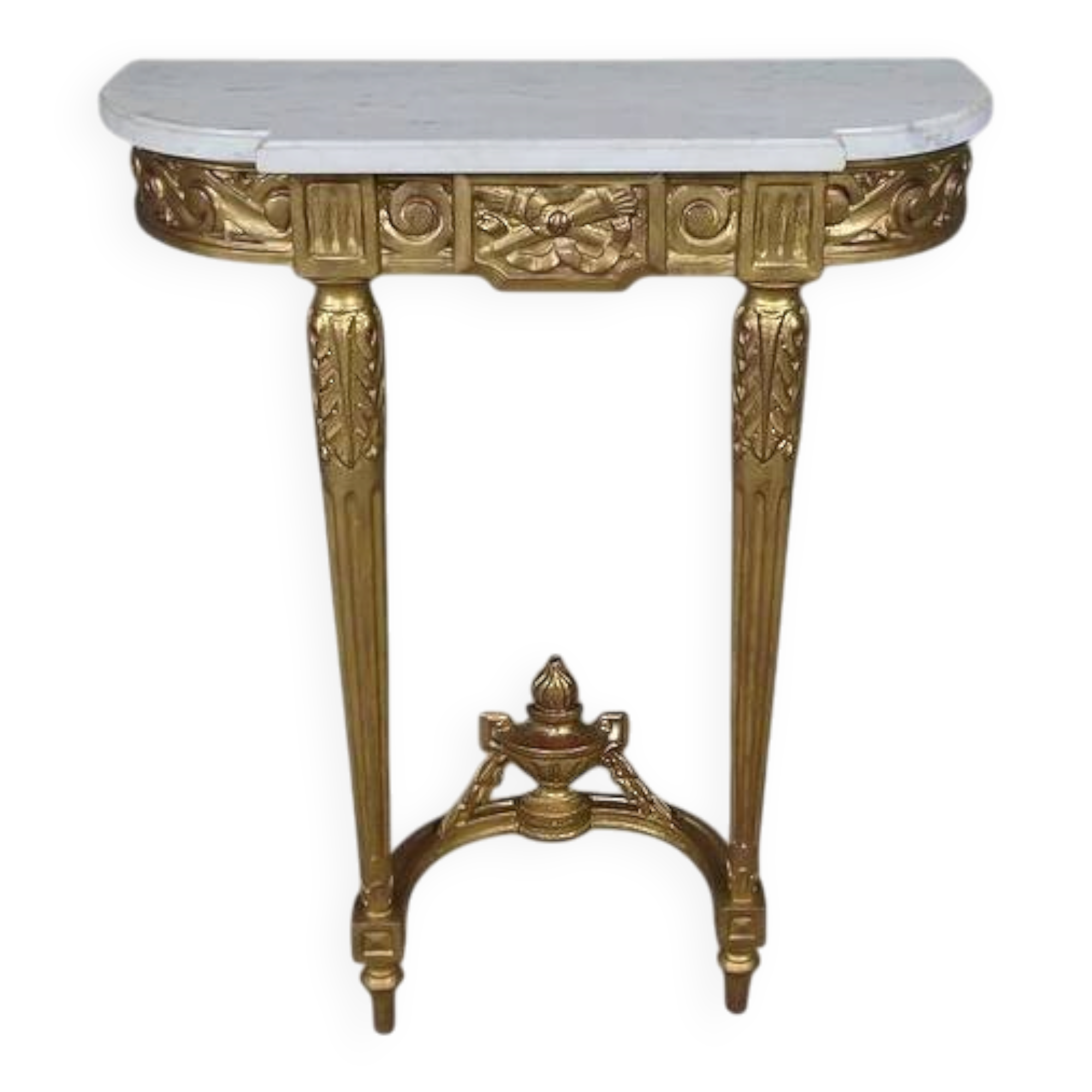 Petite console en marbre et bois doré, style Louis XVI – début XXe
