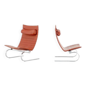 Fauteuils PK20 en cuir - fritz danemark