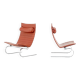 PK20 leather armchairs by Poul Kjaerhom for Fritz Hansen, Denmark 1968.