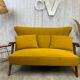 Yellow velvet sofa