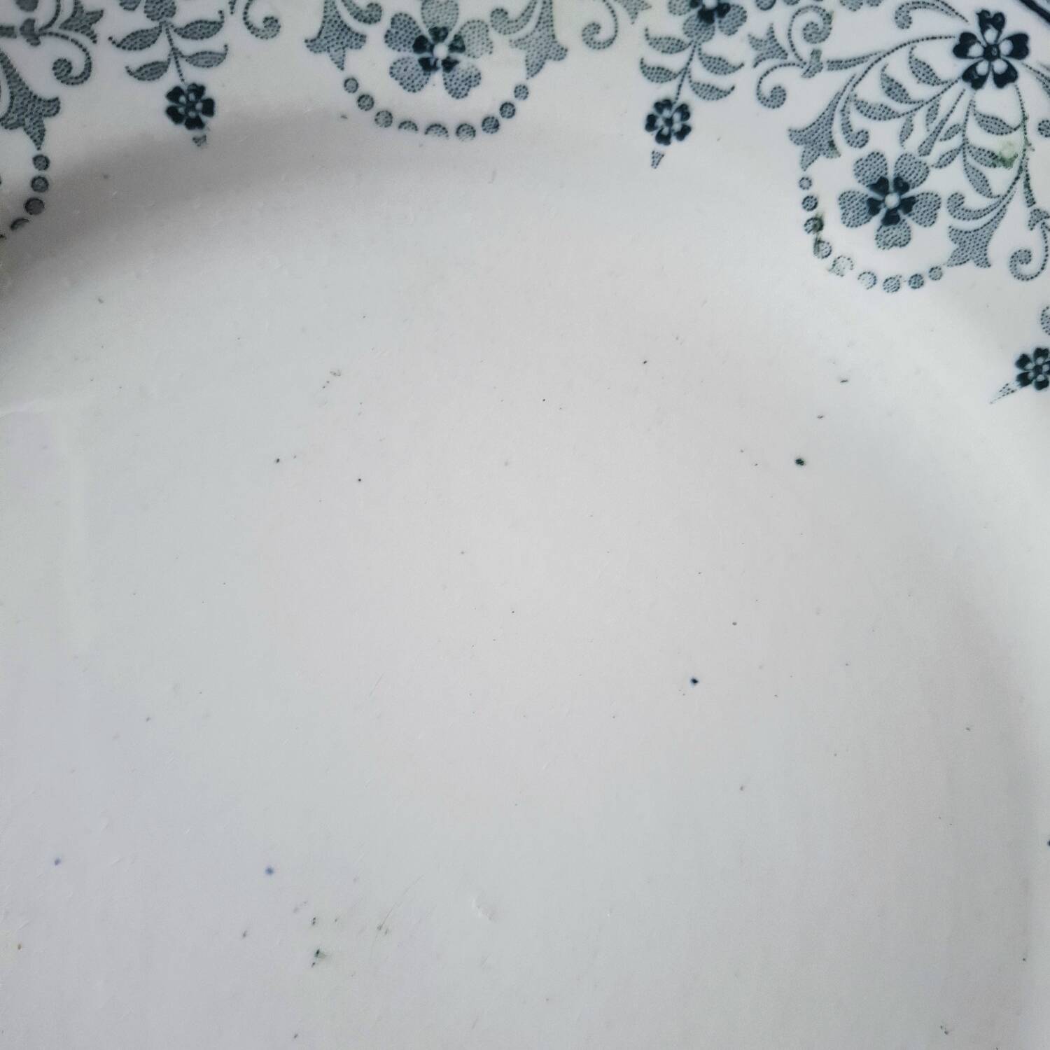 Assiettes plates anciennes dépareillées en faïence terre de fer