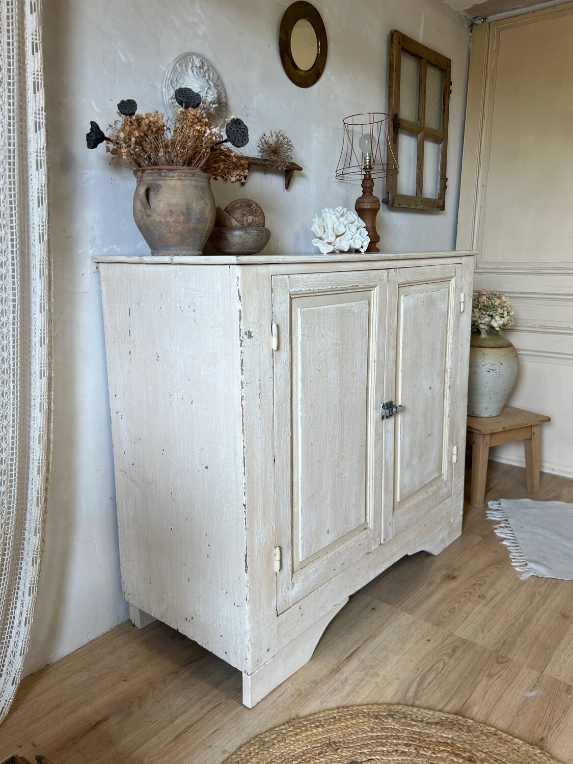 Weathered wooden sideboard