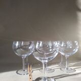 Set of 7 large crystal glasses for wine or cocktail tasting