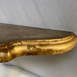 Wooden wall console and antique gilded stucco