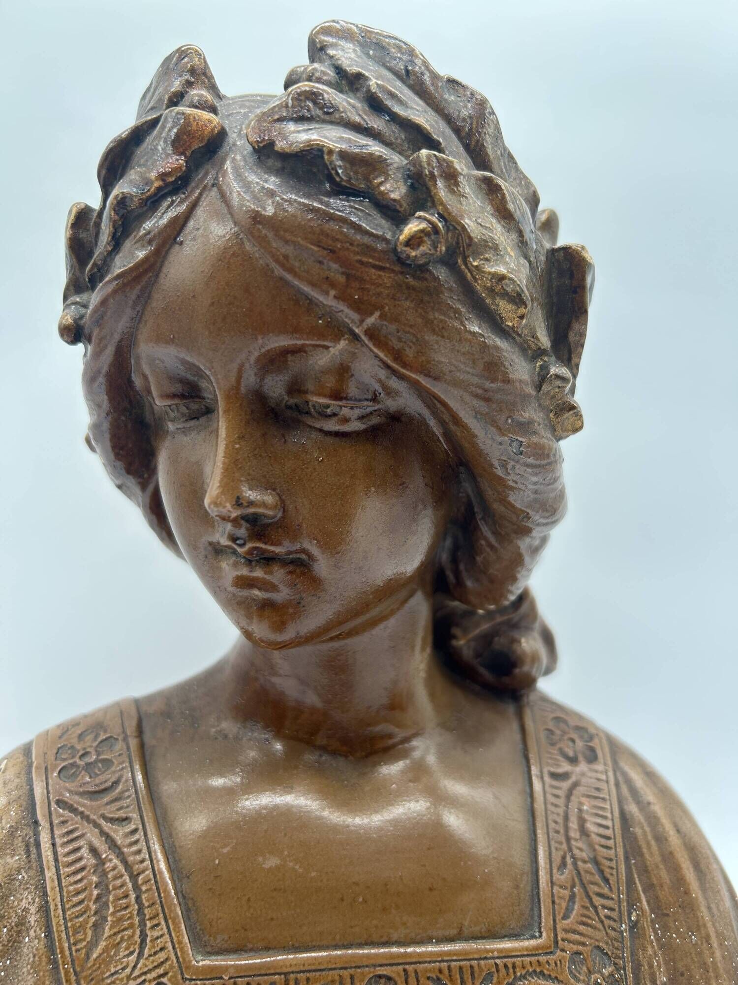 Art Nouveau bust by Gustave Van Vaerenbergh