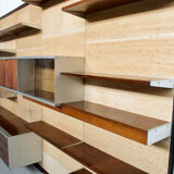 Modular wall system with rosewood panels Georges Frydman 70 years efa editor