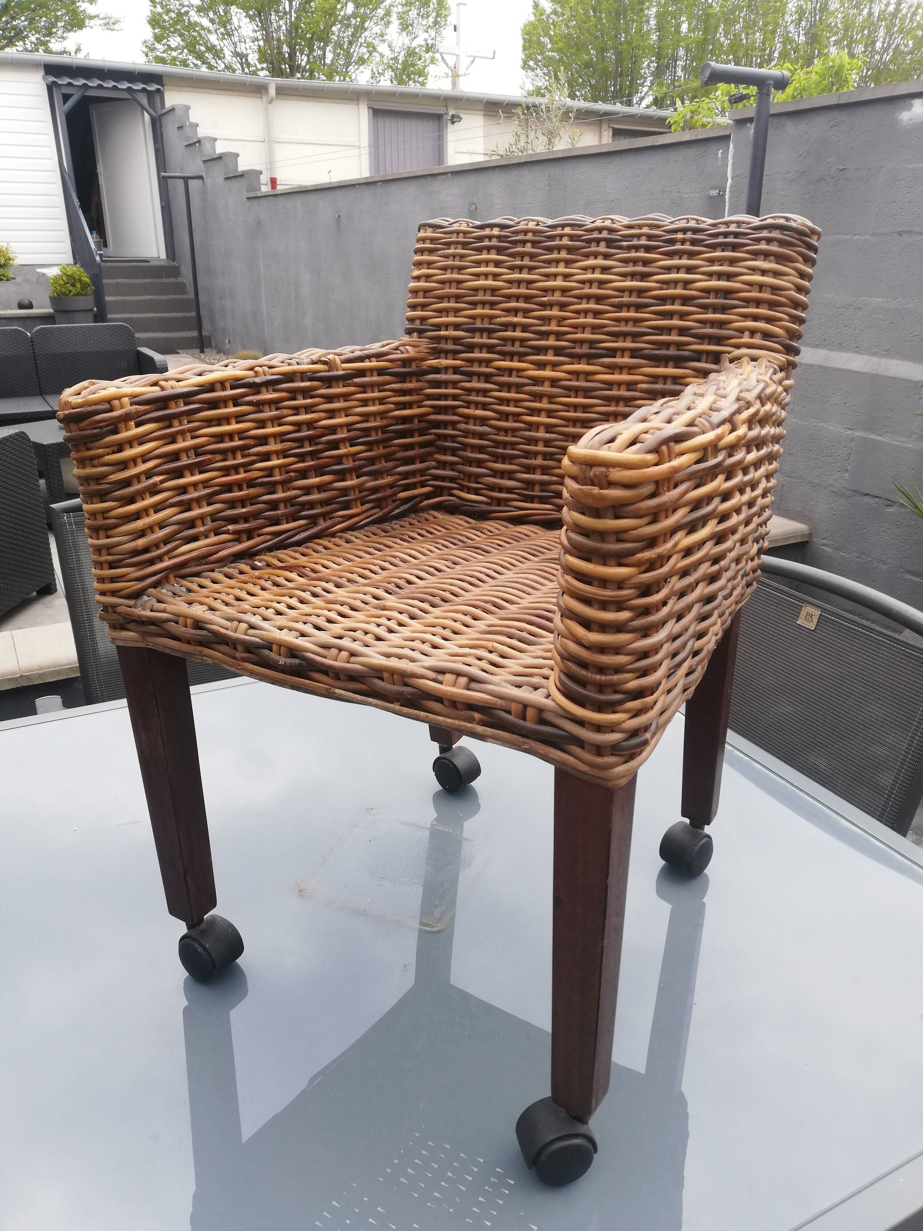 Wicker and rattan child chair
