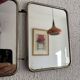 Vintage 1960s triptych mirror barber blue crocodile effect - 20 x
