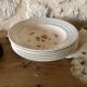 "Roseraie" soup plates from Digoin and Sarreguemines