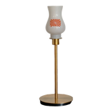 Fine tulip lamp straight opaline vintage restyled with a golden foot