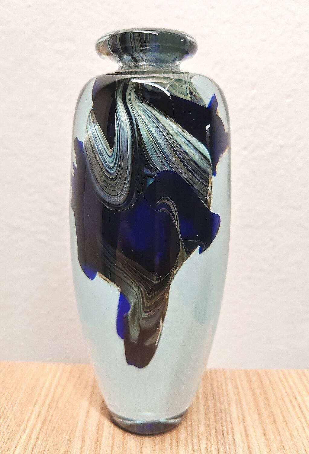 Murano type blue glass vase