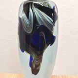 Murano type blue glass vase