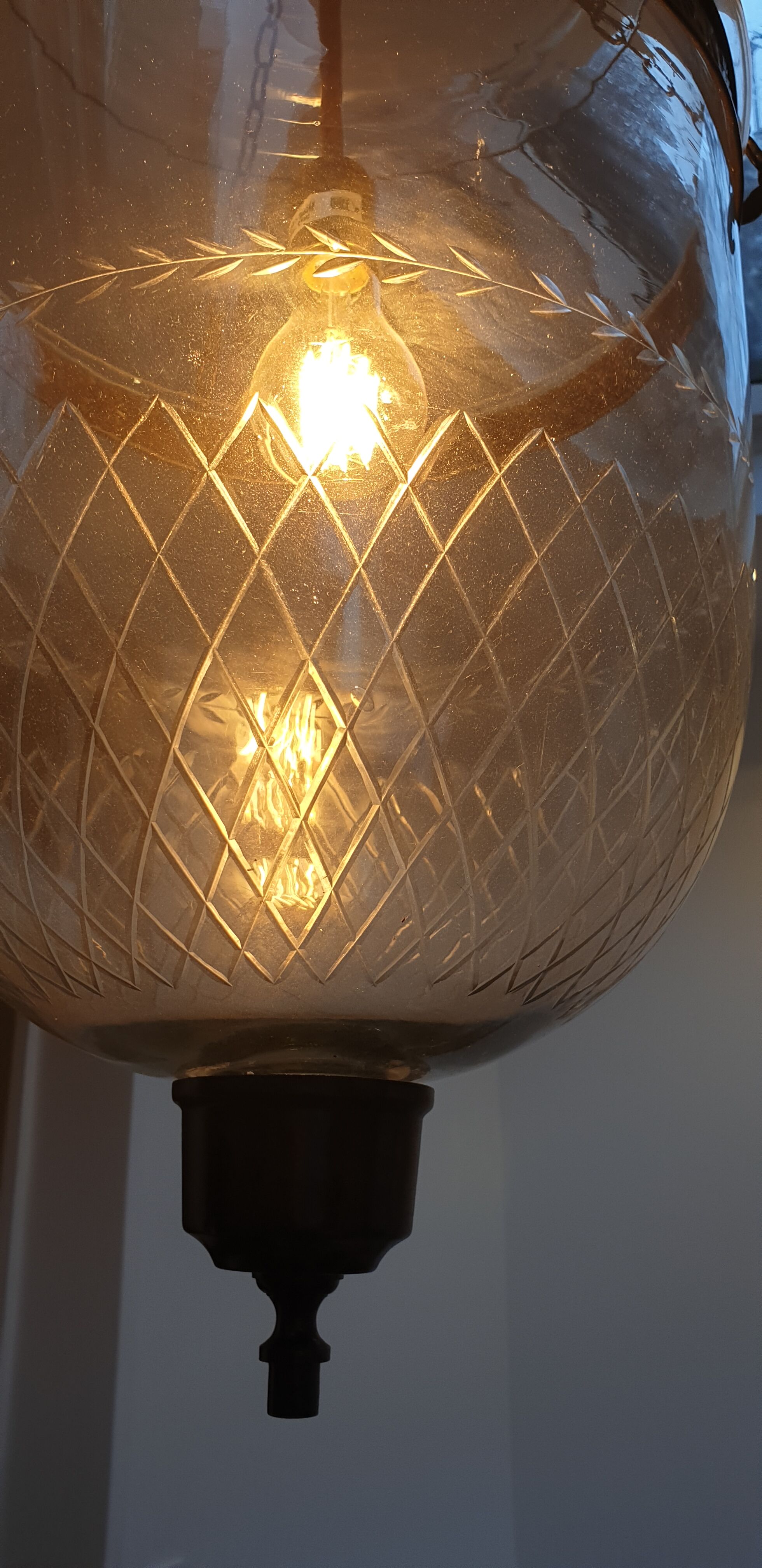 Glass globe hanging