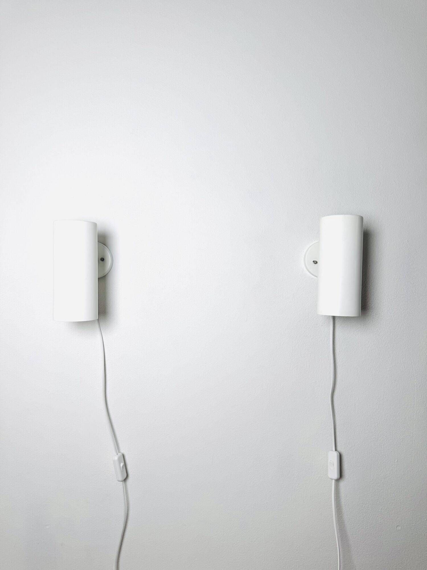 C-1582 Tubular Wall Lamps In White By Raak Amsterdam, The Netherlands 1960S