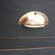 Industrial buffet four doors and four drawers black handles brushed brass patina