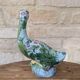 Very beautiful polychrome decorative duck cane statue in Porcelain from Par