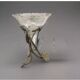 Antique bronze and brass mounted vase with engraved glassware