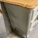 Louis XV chest of drawers in white and raw wood
