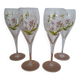 4 beautiful Belle Époque champagne flutes by Perrier Jouët