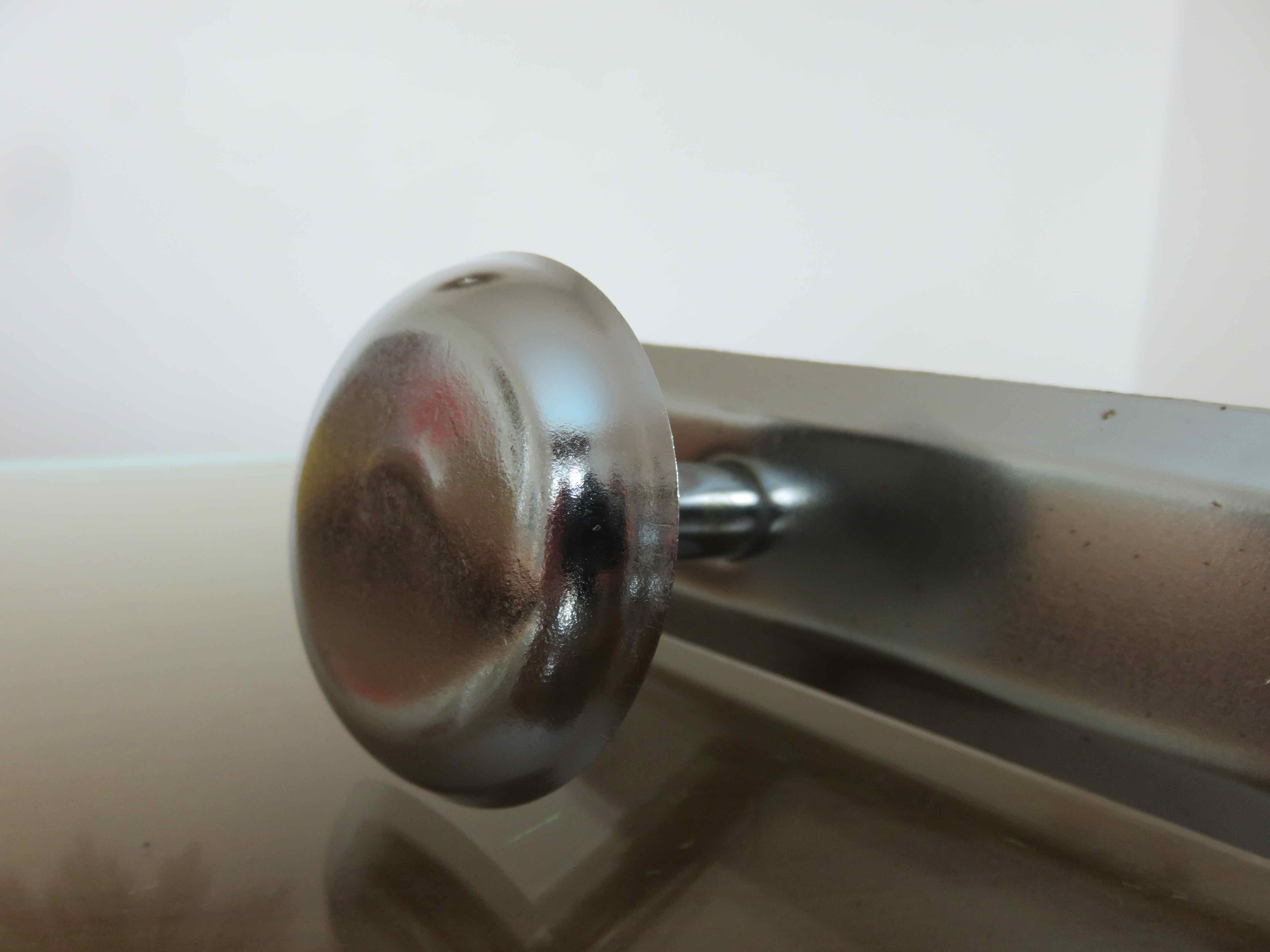 Coat rack in chromed metal, 3 hooks 70s