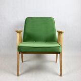 Light green velvet 366 lounge chair by Józef Chierowski, 1970s