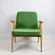 Light green velvet 366 lounge chair by Józef Chierowski, 1970s