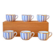 Service of 6 80s coffee cups