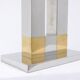 Sandro Petti. Geometric lamp in silvered and gilded metal. 1970s.